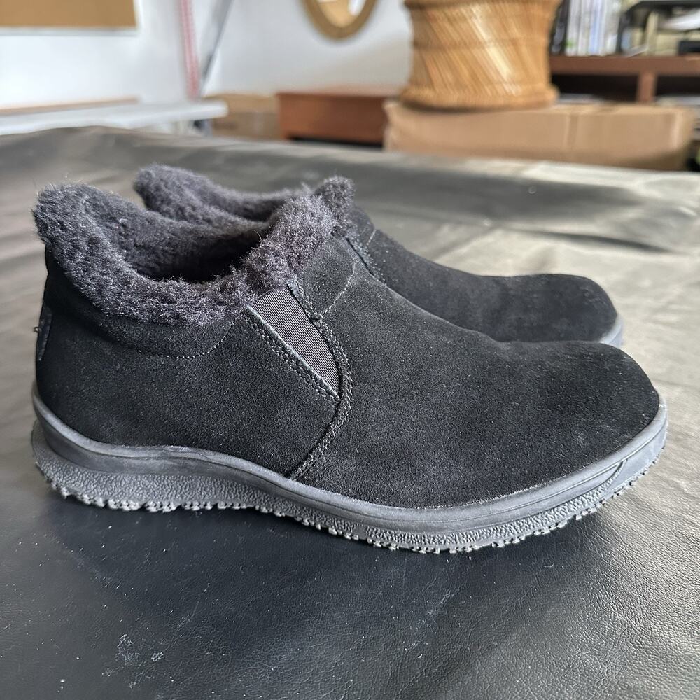 MINNETONKA Women’s US 8 Slip-On Shoes Moccasin Faux Fur Boots Black BP